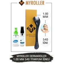 My Roller Myroller Dermaroller - 1.00 mm Ölçü - 540 Titanyum İğneli - Saç Sakal Yüz ve Cilt Bakım Derma Roller