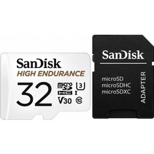 Sandisk High Endurance 32 GB Microsdhc Hafıza Kartı + Sd Adaptör – 100 Mb/s, U3 V30 Class 10, 4K Full Hd, Araç ve Güvenlik Kamerası