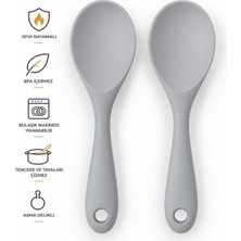 CKM Silikon Ckm Home Sert Uçlu Silikon Yüksek Isıya Dayanıklı Yanmaz Yapışmaz Pilav Kaşığı (22 Cm)