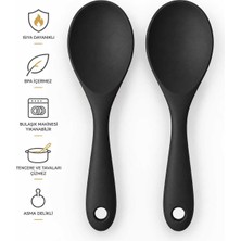 CKM Silikon Ckm Home Sert Uçlu Silikon Yüksek Isıya Dayanıklı Yanmaz Yapışmaz Pilav Kaşığı (22 Cm)