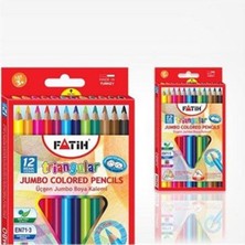 Fatih Jumbo Triangular Üçgen Kuruboya 12 Renk Tam Boy