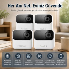 Reolink 4'lü Bataryalı Güvenlik Kamerası Seti "kameranın Yerini Priz Belirlemesin"