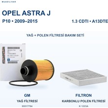 Opel Astra J 1.3 Cdtı A13DTE Yağ ve Karbonlu Polen Filtre Bakım Seti