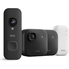 Blink Outdoor 2k+ ve Video Doorbell 2k+ Güvenlik Seti "kapıdan Bahçeye 2k Detay"