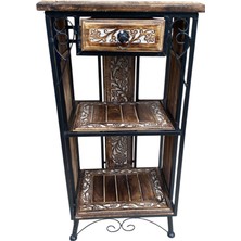 Ahşap Etajer Komodin 39X30X77 Cm.