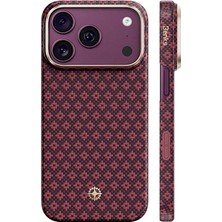 iPhone 18 Pro Max Kılıf M-Safe Özellik Benks Armorair Armorgrid Serisi C1 Kevlar Karbon Kapak Bordo