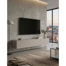 Moka Life Beril Tv Ünitesi 180 cm - Vizon Bej Renk, Modern, Geniş, Raflı Tasarım - Tv Sehpası