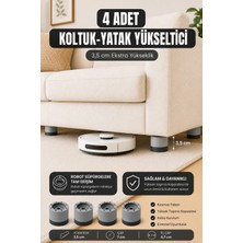 Tineke Beyaz Eşya Ayağı Çamaşır Makinesi Mobilya Titreşim Önleyici Kaydırmaz ve 3.5 cm Yükseltici 4 Lü Set