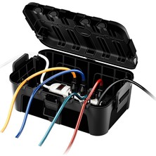 Greentech Dış Mekan Su Geçirmez Priz ve Kablo Bağlantı Kutusu, IP54, 6 Girişli, 32X22X13 Cm, (Siyah)  / GT-PK11