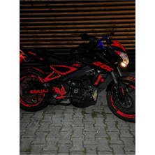 Kaplama Merkezi Bajaj NS200 Reflektif Kırmızı (Gece Parlayan ) Body Kit (Jant Sticker Dahil)