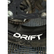 Kaplama Merkezi Mondial Drift-L Için Jant Içi Drift Yazısı Sticker Etiket (4 Adet)
