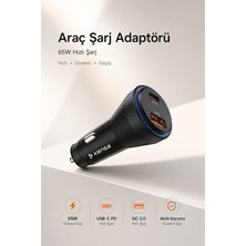 Kensa 65W Çift Portlu Hızlı Araç Şarj Cihazı – Usb-C Pd & Usb-A Qc Akıllı Koruma