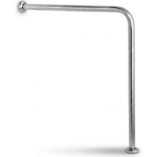 Aqua Bagno Basic Engelli Tutunma Barı 75X75 cm Paslanmaz Çelik Zemin Destekli Banyo Barı