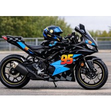 Kaplama Merkezi Yamaha R25 Dinoco Blue Şimşek Mcqueen Kaplama Folyo Sticker Set