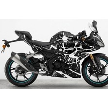 Kaplama Merkezi SRK125 R Siyah Üzeri Beyaz Patlama Kaplama Folyo