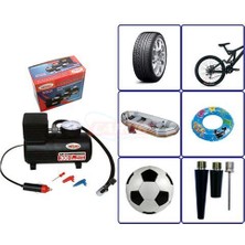 Carub 12V Hortumlu Hava Kompresörü 300Psi Hortumlu Siyah Renkli Oto Lastik Bakım İçin Uygun