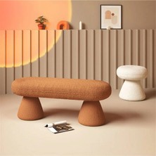 SCY Olverina Modern Teddy Kumaş Puf Bench Rahat Oturma Yatağı Kanepe