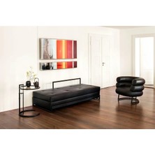 SCY Ovento Modern Metal Detaylı Puf Bench Ofis Lobi Koltuğu Kanepe