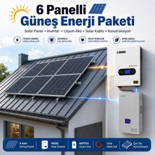 Solar Panelim 6 Kw Hazır Güneş Enerji Sistemi Lityum Akülü Tam Set