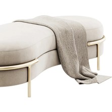 SCY Tuya Modern Metal Ayaklı Puf Bench Rahat Lobi Koltuğu Kanepesi