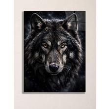 North Whiskers Bozkurt Portre Metal Tablo - Vahşi Doğa Duvar Dekoru, Metal Poster Wall Art
