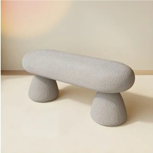 SCY Olverina Modern Teddy Kumaş Puf Bench Rahat Oturma Yatağı Kanepe