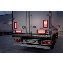 Opersan Kırmızı Beyaz Tır Reflektörü 300×200 mm Metal 4’lü Set – Tüvtürk Uyumlu Arka Reflektör