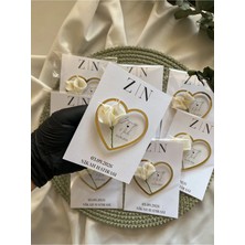 Zarif Souvenirs Gala Çiçekli Kalp Magnet 10 Adet Söz Hediyelik,nişan Hediyelik,nikah Hediyelik