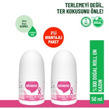 Siveno %100 Doğal Roll On Kadın Deodorant Bitkisel Leke Bırakmayan Vegan 50 ml X2 Adet