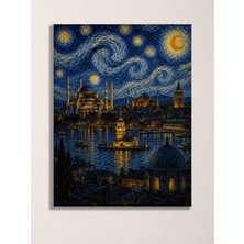 North Whiskers Starry Nights İstanbul Baskılı Metal Tablo Wall Art