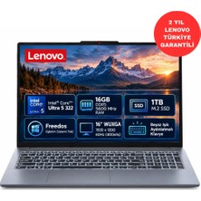 Lenovo Ideapad Slim 3 16IPH11 Intel Core Ultra 5 16GB (DDR5-5600) 1tb SSD 16" Wuxga (1920X1200) IPS 60Hz Freedos 83US001TTR