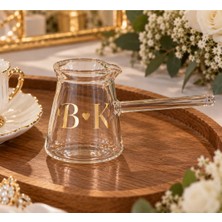 Zarif Souvenirs Isimli Damat Cezvesi , Baş Harf Yazılı Cam Cezve , Söz Nişan Cezvesi