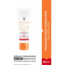 Vichy Capital Soleil SPF 50+ Yüz Güneş Kremi 50 ml – Tüm Cilt Tipleri İçin Nemlendirici ve Yaşlanma Karşıtı UVA/UVB Koruma