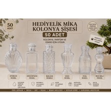 Zarif Souvenirs Mika Sert Plastik Hediyelik Kolonya Şişesi Nişan , Söz, Düğün , Yenidoğan Mevlüt Hediyeliği Boş Süssüz ( Kapak ve Tıpa Dahildir) 50 Adet