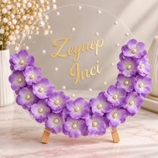 Zarif Souvenirs Yenidoğan ,çocuk , Evimize Hoşgeldiniz , Kişiselleştirilebilir Pleksi Kapı Süsü 30 cm