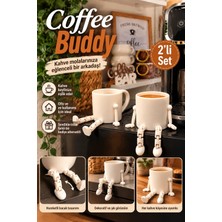 Ognami 2 Li Coffee Buddy Dekoratif Kupa Figürü Hareketli Kol ve Bacaklı Kahve Köşesi Aksesuarı