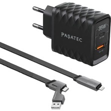 Paşatec Rave Serisi Pd 35W Gan Iı Şarj Cihazı + 4’u 1 Arada Pd Kablo