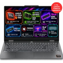 Lenovo Loq Essential 15ARP11 Amd Ryzen 5 150 16GB (DDR5-4800) 512GB SSD  RTX5050 Freedos 15.6"(1920X1080) Fhd IPS 144 Hz 83VA003BTR