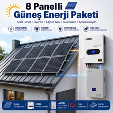 Solar Panelim 8 Panelli 6 Kw Güneş Enerji Sistemi 5 Kwh Depolama