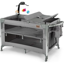 BABY2GO Luna Otomatik Anne Yanı Oyun Parkı 70X110 cm - Gri