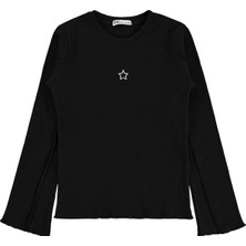 Civil Girls Yıldız Nakışlı 10-13 Yaş Sweatshirt - Siyah