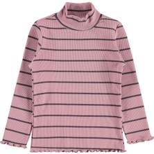 Civil Girls Çizgili Balıkçı Yaka 2-5 Yaş Sweatshirt - Pembe
