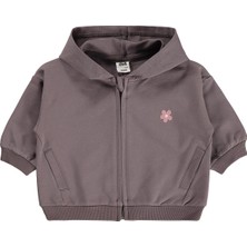 Civil Baby Çiçek Nakışlı Basic 6-18 Ay Hırka - Kahve
