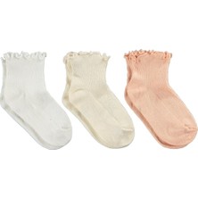 Civil Girls Bambu Basic Overlok 3'lü 3-11 Yaş Kız Çocuk Patik Çorap