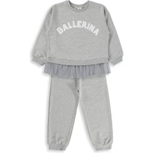 Civil Girls Civil Kız Çocuk Ballerina Baskılı Eşofman Takımı | 2 Ip - 2 Ip | Okul Kreş ve Günlük Kullanım - Gri