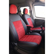 Otom Fiat Fiorino 2008 Sonrası Araca Özel Koltuk Kılıfı London Design Kırmızı Siyah Kırmızı