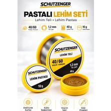 SCHUTZENGER Pastalı Lehim Seti 40 G 1,2 mm 40/60 Kalay Kurşun Lehim Teli + 10 G Lehim Pastası