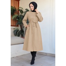 Nevayla Moda Kuşaklı Süet Kumaş Kap