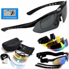 Oakley Polarized 5 Lensli Taktik Gözlük / Tactical Gözlük / Sporcu Airsoft Gözlüğü
