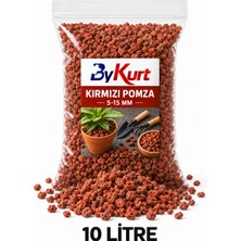 ByKurt Pomza Taşı Kırmızı 5-15 mm Saksı Bahçe Drenaj Malzemesi 10 Litre